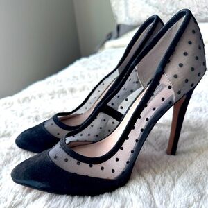 French Connection Black Camleigh Polka Dot  Heels Size 9.5/40